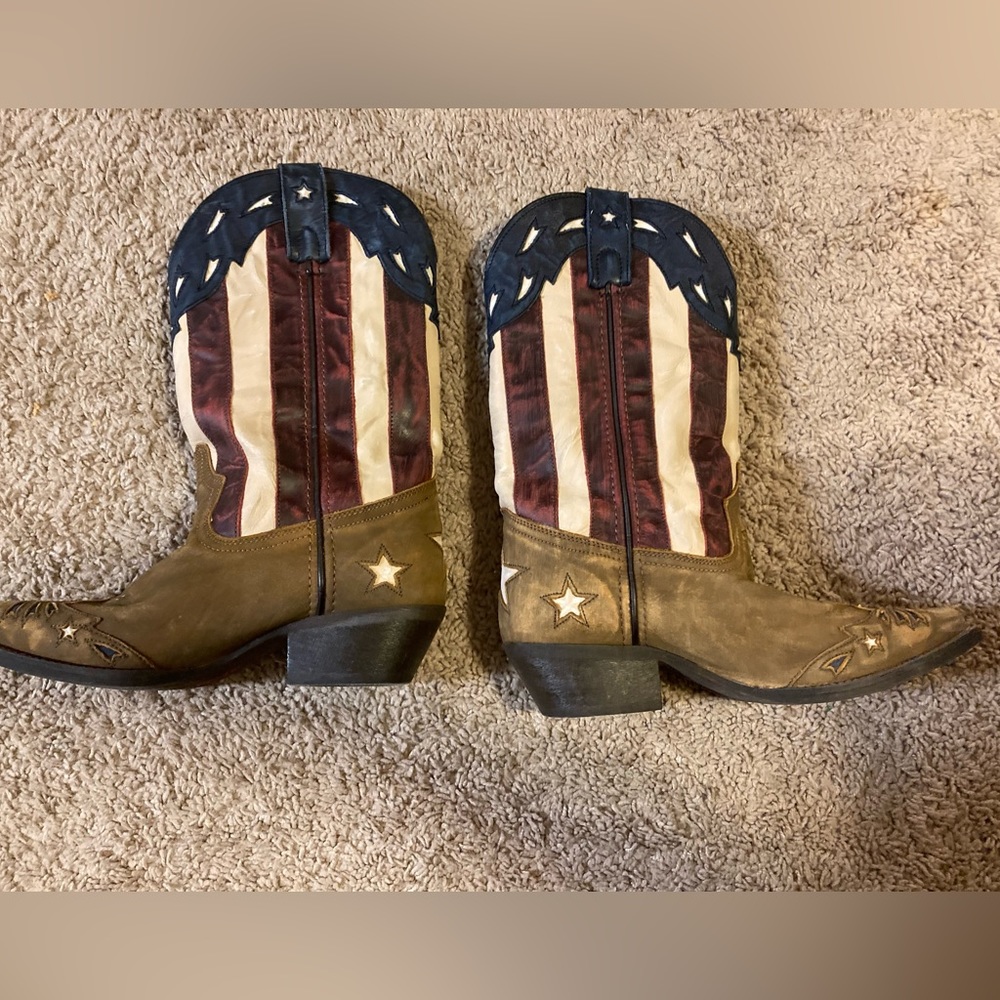 LAREDO Keyes womens USA flag Western country boots size 8